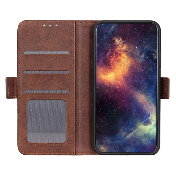 Etui z klapką do Motorola Moto G53 5G / G13 / G23, Wallet, brązowe