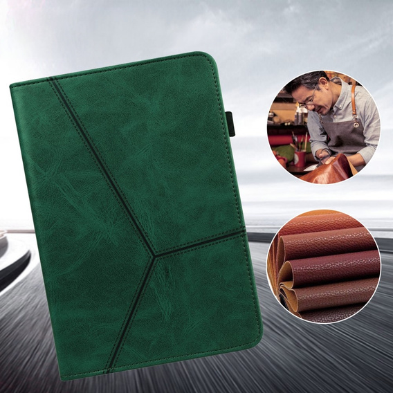 Etui do Samsung Galaxy Tab S10 Lite / S10 FE / S9 FE / S9, Classic, z miejscem na rysik, zielone