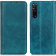 Etui do Sony Xperia 1 V, Wallet Litchi Leather, zielone