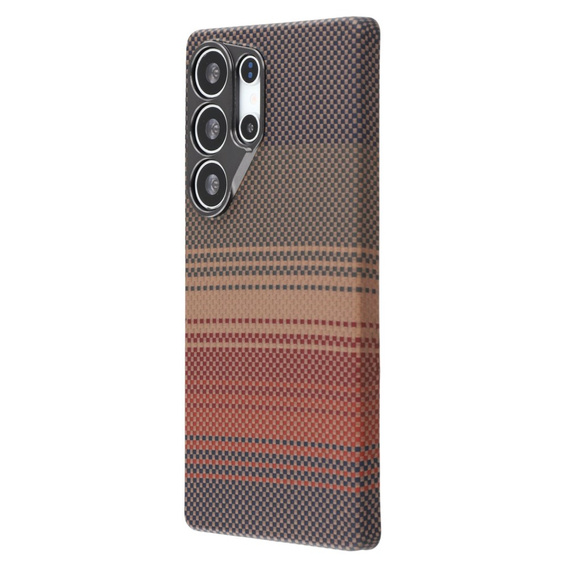 Etui do Samsung Galaxy S25 Ultra – magnetyczne z włókna aramidowego, pomarańczowe