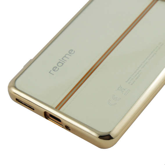 Etui do Realme 11 Pro 5G / Pro+ 5G, Electroplating Frame, przezroczyste / złote