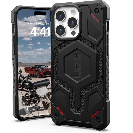 Etui Urban Armor Gear do iPhone 15 Pro Max, Monarch Pro Kevlar MagSafe, czarne