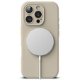 Etui Ringke do iPhone 16 Pro, Silicone MagSafe, beżowe + Szkło Hartowane 9H