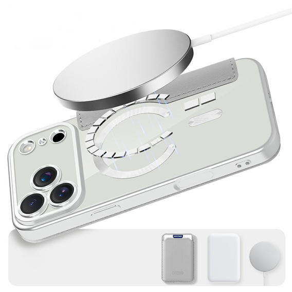 Etui z klapką do iPhone 17 Pro Max, RFID Wallet MagSafe z ochroną aparatu, tytanowe szare
