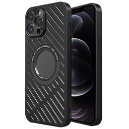 Etui R-JUST RJ57 do iPhone 12 Pro Max, pancerne, do MagSafe, czarne