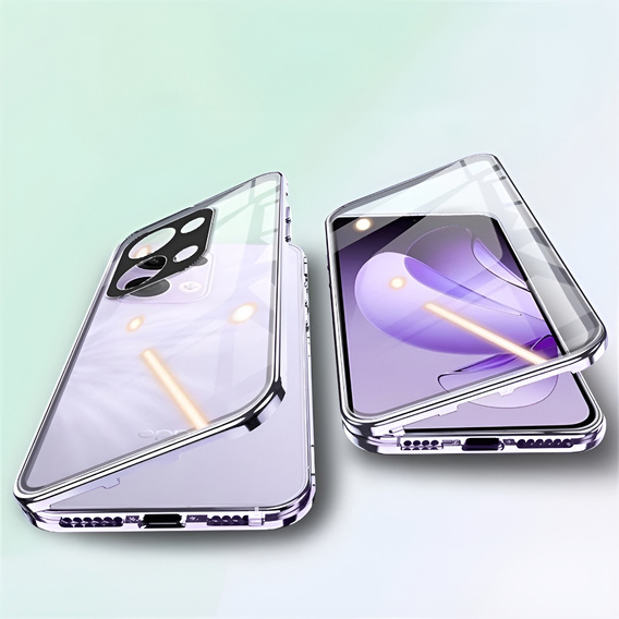 Etui do Oppo Reno 13, Magnetic Dual Glass, różowe