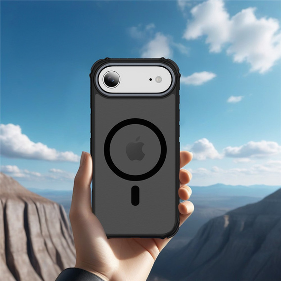 Etui pancerne do iPhone Air, Matt Case, do MagSafe, matowe z czarną ramką