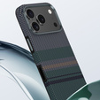 Etui BENKS Kevlar do iPhone 17 Pro Max, Magnetic Armor Pro Aurora 600D C070, do MagSafe, zielone