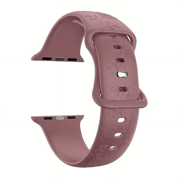 Pasek Silikonowy do Apple Watch 1/2/3/4/5/6/7/8/9/10/11/SE Ultra 1/2/3 42/44/45/46/49mm, Rose, Fioletowy