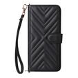 Etui portfelowe z paskiem na ramię do Vivo V50 Lite 5G – Czarny