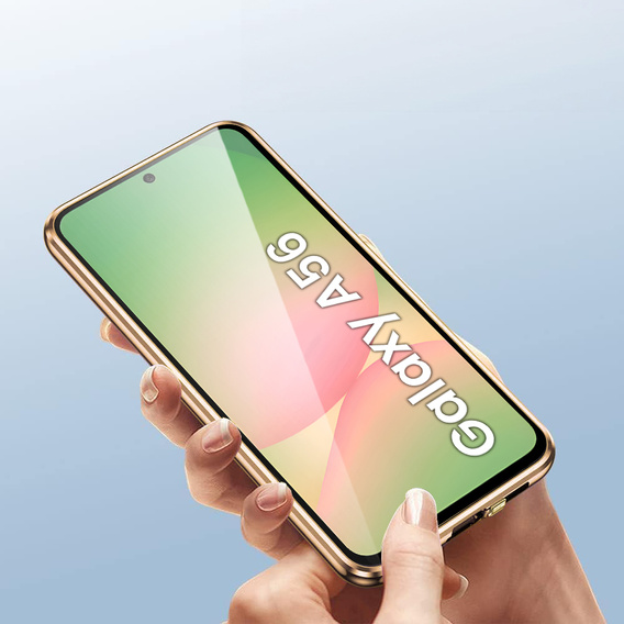 Etui do Samsung Galaxy A56 5G, Magnetic Dual Glass, złote