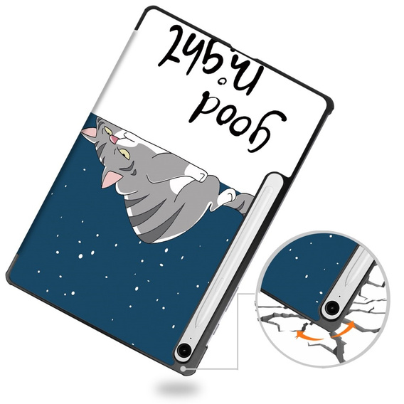 Etui do Samsung Galaxy Tab S10 Lite / S10 FE / S9 FE, z klapką, sleeping cat