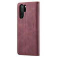 Etui CASEME do Huawei P30 Pro, Leather Wallet Case, bordowe