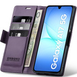 Etui do Samsung Galaxy A17 5G, ERBORD Glossy Litchi, portfel z klapką, fioletowe