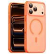 Etui do iPhone 17 Pro, do MagSafe, matowe z ochroną aparatów, pomarańczowe