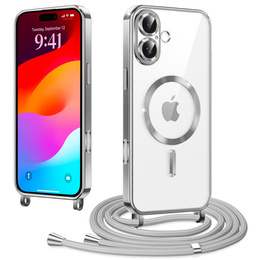 Etui do iPhone 17, Electro MagSafe, srebrne + Smycz