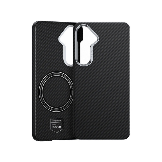 Etui BENKS Kevlar do Samsung Galaxy S25, Carbon Fiber 600D 0043, do MagSafe, czarne