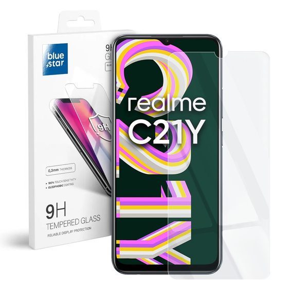 Zestaw Etui z klapką do Realme C21Y / C25Y, Motyl, Fioletowe + szkło