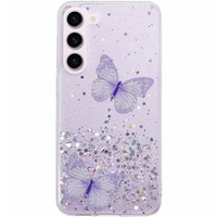 Etui do Samsung Galaxy S24, Glitter Butterfly, fioletowe