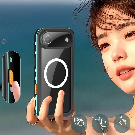 Etui Wodoodporne IP68 do iPhone Air, SHELLBOX MagSafe, niebieskie