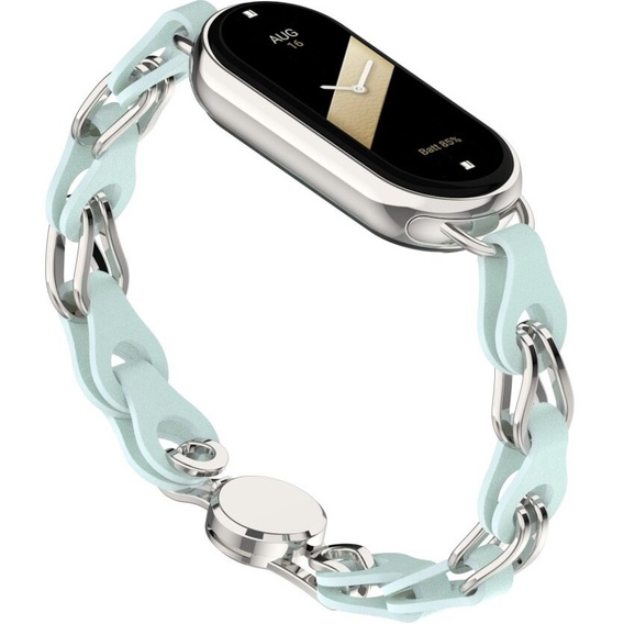 Kobieca bransoleta do Xiaomi Smart Band 10 / 9 / 8, niebieska / srebrna