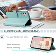 Etui z klapką do Samsung Galaxy S25 FE, Rhombus Crossbody Leather, zielone