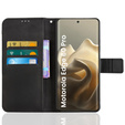 Stylowe etui z klapką do Motorola Edge 60 Pro, Crazy Horse Wallet - czarne