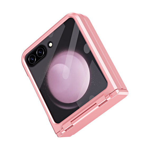 Etui do Samsung Galaxy Z Flip7 FE / Z Flip6, PC Case, ze szkłem, różowe