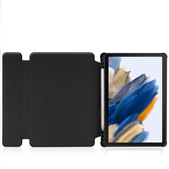 Etui z klawiaturą do Samsung Galaxy Tab A9+, Rotary 360° Leather, czarne