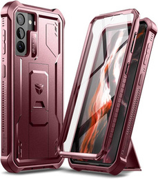 Etui pancerne do Samsung Galaxy S21, Dexnor Full Body, czerwone