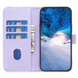 Etui z klapką do Samsung Galaxy A25 5G, BINFEN Wallet, fioletowe + szkło 9H