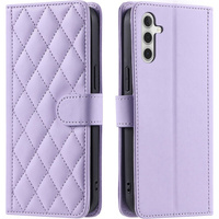 Etui z klapką do Samsung Galaxy A16, Rhombus Crossbody Leather, fioletowe