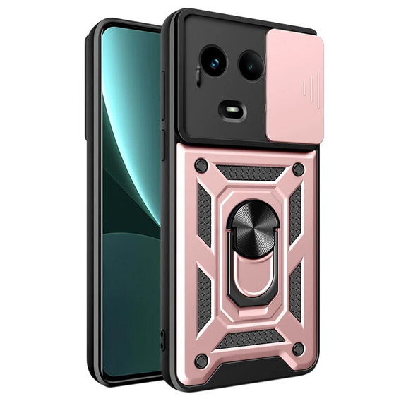 Etui pancerne do Realme 11 5G, CamShield Slide, różowe rose gold