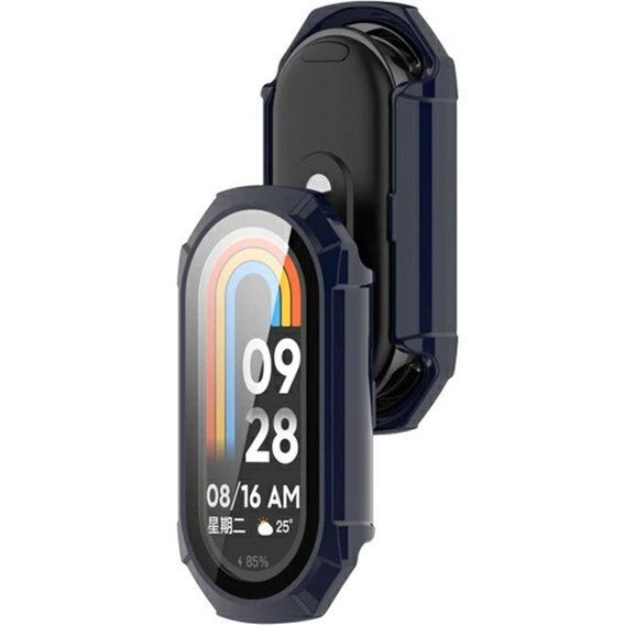 2w1 Etui + Szkło Hartowane do Xiaomi Smart Band 10 / 9 / 8, Granatowe