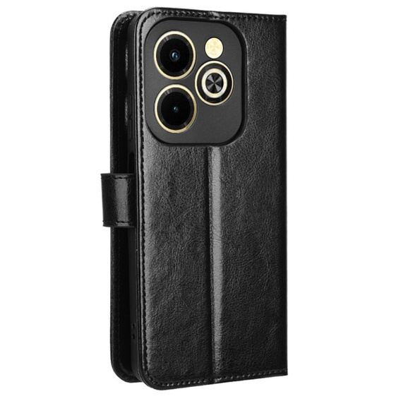 Etui z klapką do Infinix Hot 40i, Crazy Horse Wallet, czarne