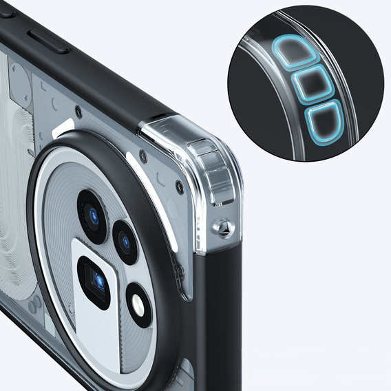 Etui do Nothing Phone 3A Pro, Fusion Hybrid, przezroczyste / czarne