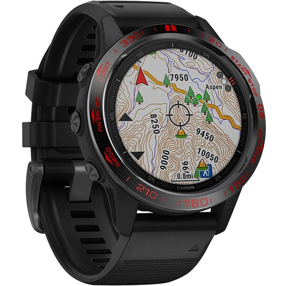 Nakładka Bezel Ring do Garmin Fenix 6 / 6 Pro / 6 Sapphire, Czarno - Czerwona