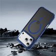 Etui pancerne do iPhone 17 Pro Max, Matt Case, do MagSafe, matowe z niebieską ramką