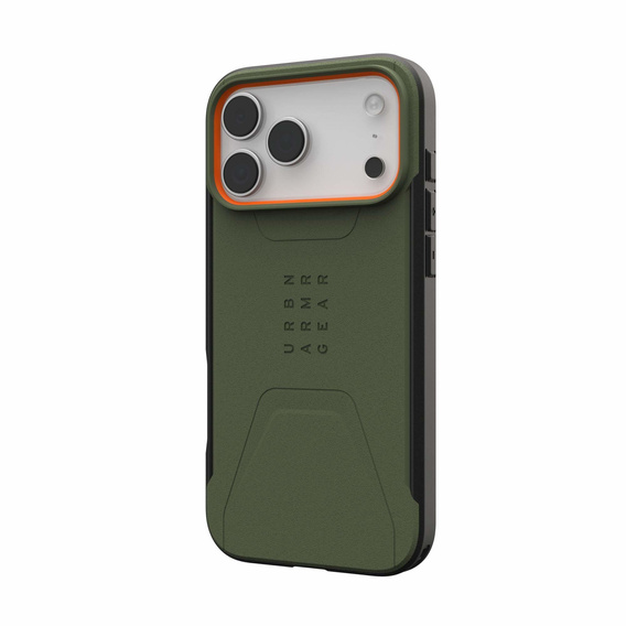 Etui Urban Armor Gear do iPhone 17 Pro Max, Civilian MagSafe, Olive / Orange