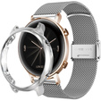 Bransoleta Milanese + Etui z osłoną na ekran do Huawei Watch GT 2 42mm, Srebrny