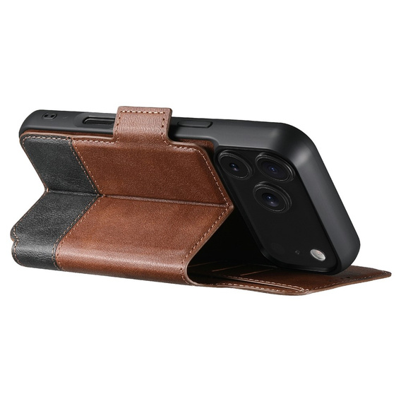 Etui z klapką 2w1 SUTENI do iPhone 17 Pro Max, do MagSafe, brązowe