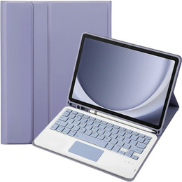 Etui z klawiaturą do Samsung Galaxy Tab A9+, Leather Pen Slot TouchPad, fioletowe