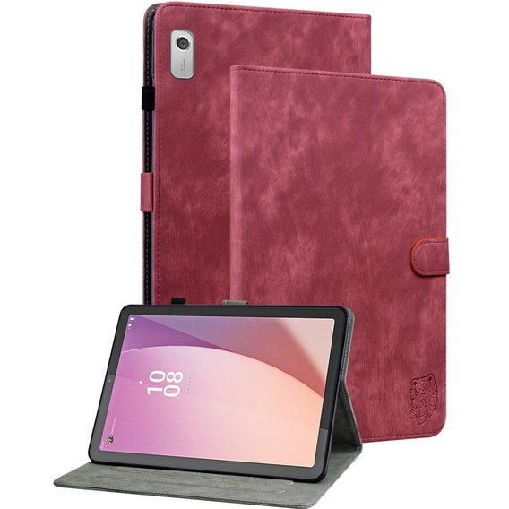 Etui do Lenovo Tab M9, Wallet Pen Slot, czerwone