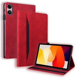 Etui z klapką i kieszonkami na karty do Xiaomi Redmi Pad 2 - Czerwone
