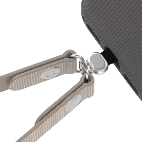 Smycz na telefon kompatybilna z etui do iPhone 17, odpinana magnetyczna klamra, pasek na szyję – beżowa