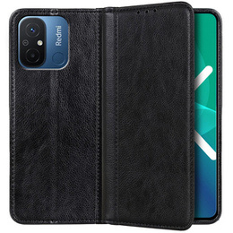 Etui do Xiaomi Redmi 12C, Wallet Litchi Leather, czarne