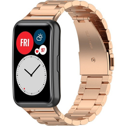 Bransoleta pasek Stainless do Huawei Watch Fit - Różowe złoto