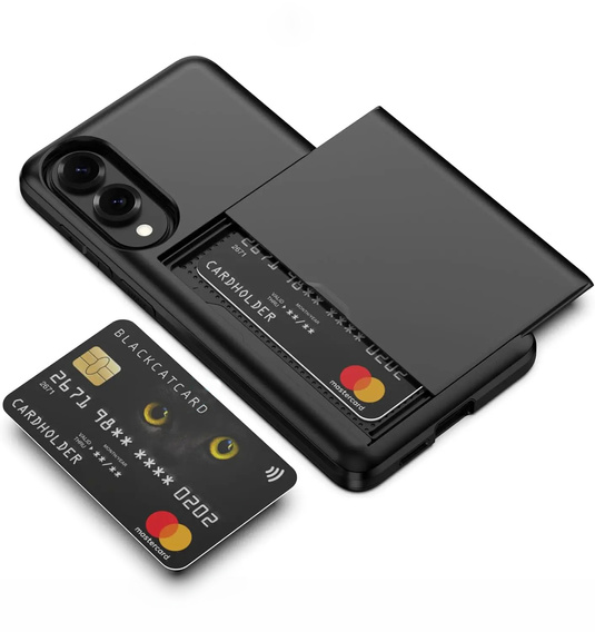 Etui do Samsung Galaxy S25 Edge, Sliding Card Holder, czarne