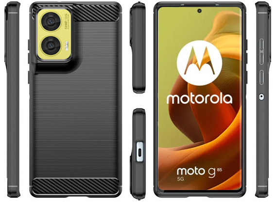 Etui do Motorola Moto G85, Carbon, czarne