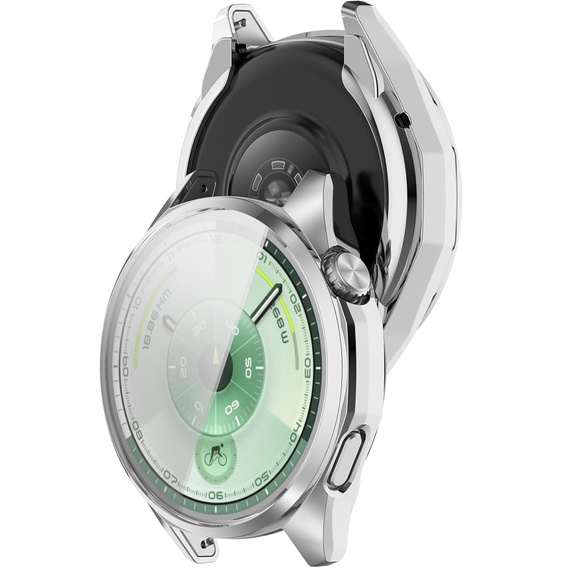 2w1 Etui z Osłoną na ekran do Huawei Watch GT 6 46mm, Srebrne